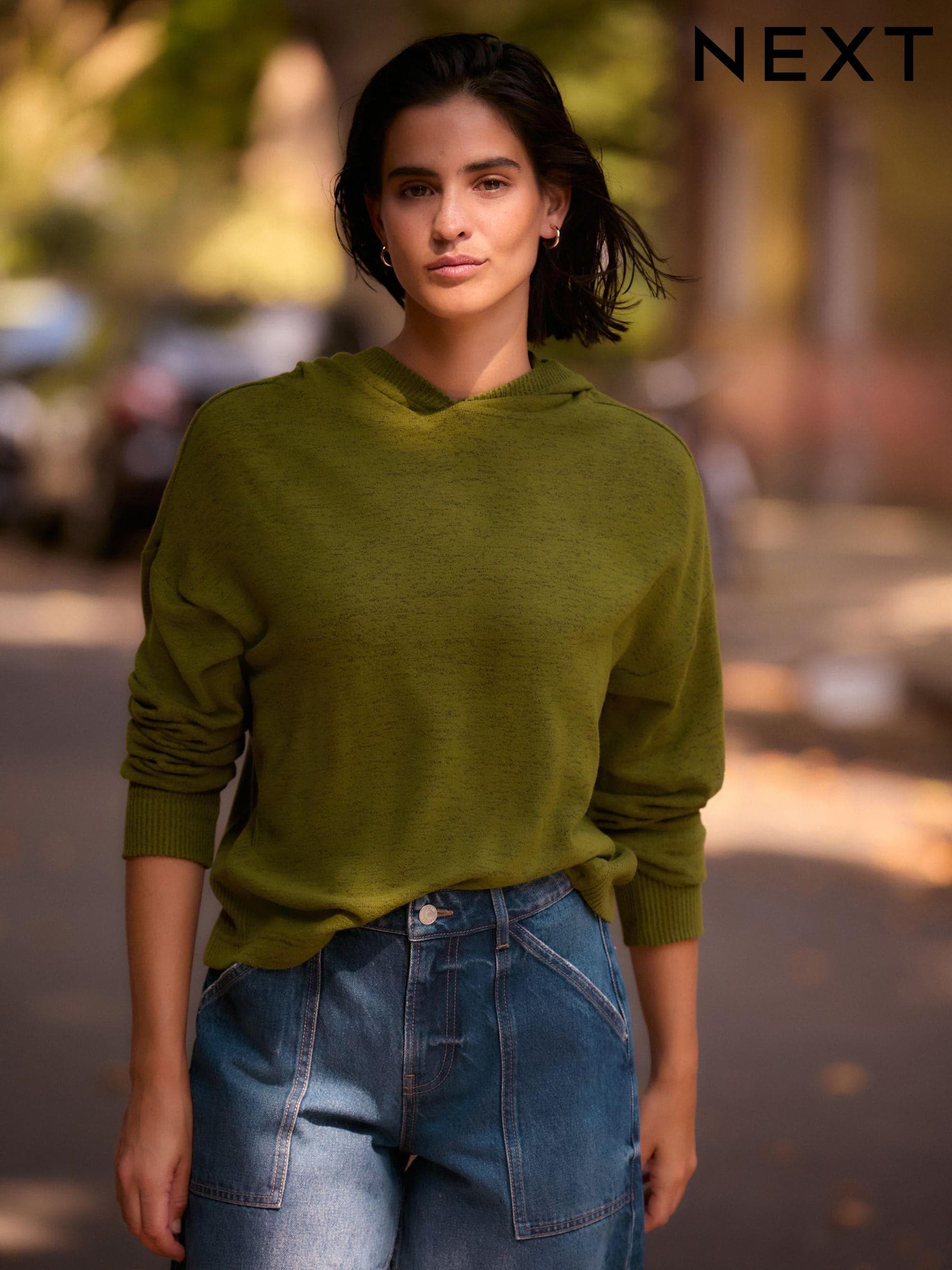 Olive green hoodie women's shop