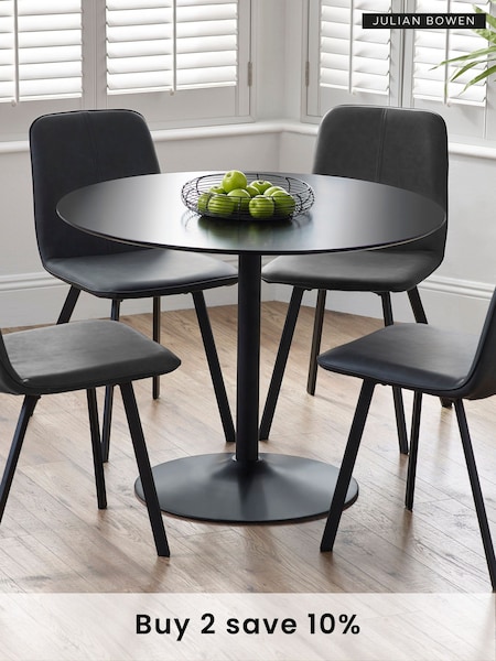 Julian Bowen Black Nero Round 100cm Table (B95728) | £185