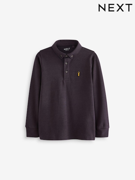 Plum Purple Long Sleeve Polo Shirt (3-16yrs) (B95818) | £9 - £15