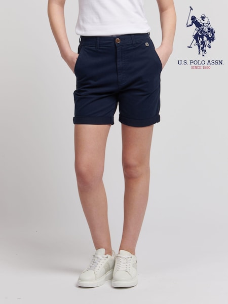 U.S. Polo Assn. Blue Classic Womens Chino Shorts (B95833) | £40