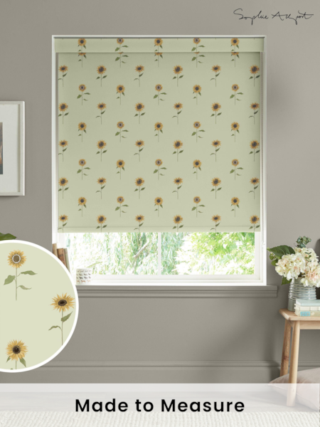 Sophie Allport Green Sunflowers Made to Measure Roller Blinds (B95995) | £58
