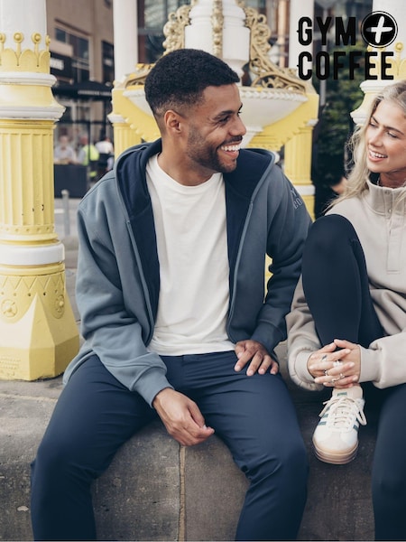 Gym + Coffee Blue Mens Sierra Zip Hoodie (B96309) | £70