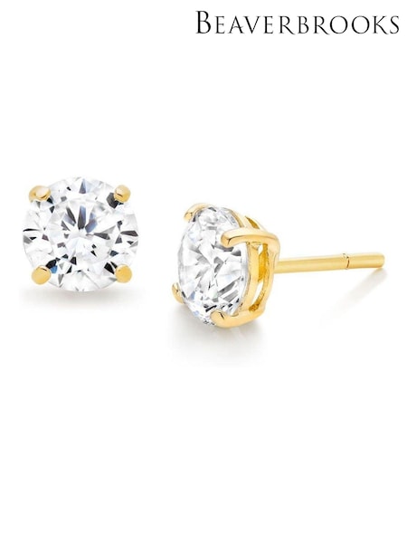 Beaverbrooks 9ct Gold Cubic Zirconia Stud Earrings (B96312) | £145