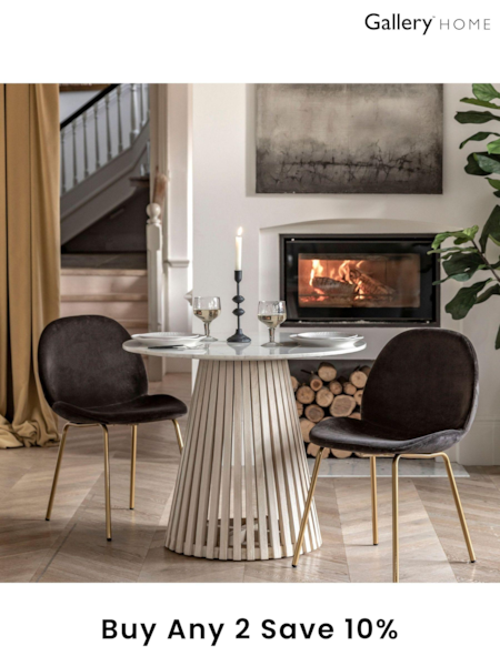 Gallery Home Natural Oujda Marble Round Dining Table (B96343) | £779