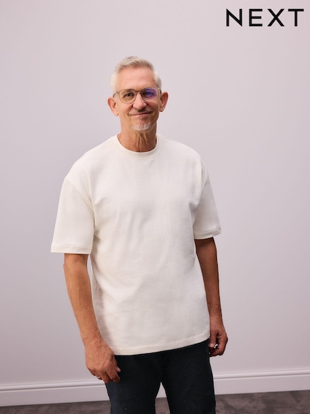 Bone White Relaxed Fit Heavyweight T-Shirt (B96360) | £16