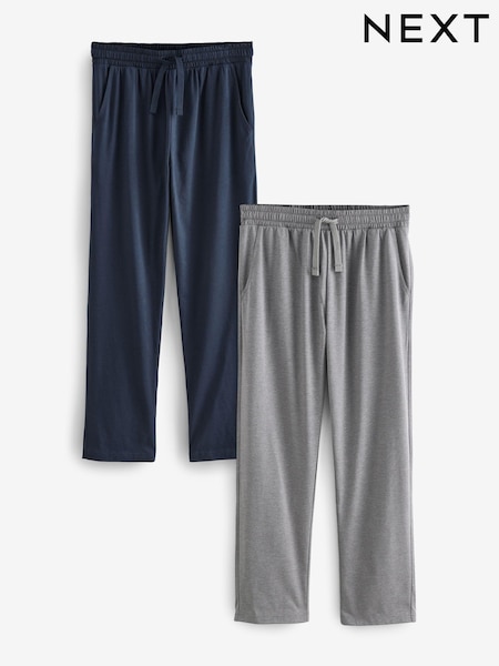 Navy Blue /Grey Open Hem Lasting Fresh Rich Pyjama Bottoms 2 Pack (B96377) | £28