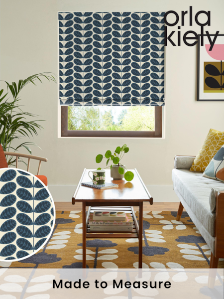 Orla Kiely Whale Blue Botanica Stem Made to Measure 100% Cotton Roman Blinds (B96403) | £79