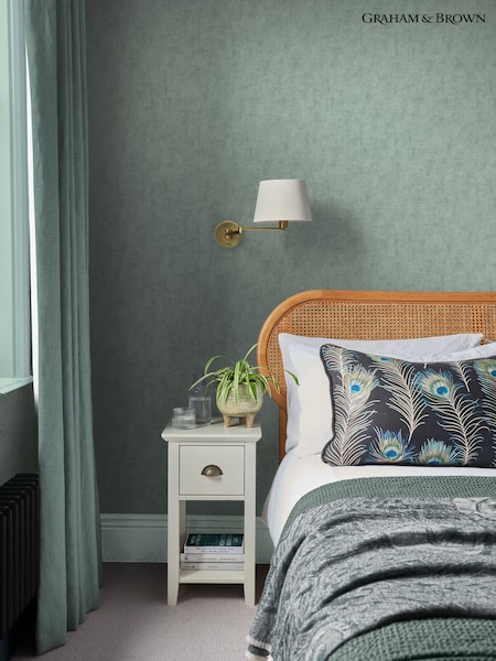 Graham & Brown Blue Organdy Silk Wallpaper Sample (B96473) | £1