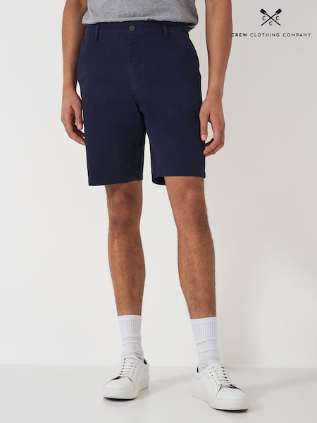 Crew Clothing Blue Classic Bermuda Cotton Stretch Chino Shorts (B96513) | £55