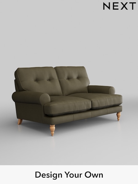 Turin Leather/Moss Green Erin Buttoned Back Leather Deep Sit (B96549) | £1,899