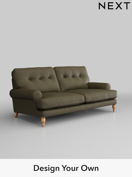 Turin Leather/Moss Green Erin Buttoned Back Leather Deep Sit (B96549) | £1,999
