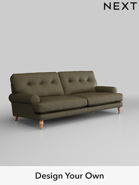 Turin Leather/Moss Green Erin Buttoned Back Leather Deep Sit (B96549) | £2,099