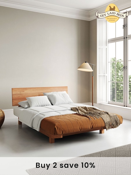 Get Laid Beds Cinnamon Tan Floating Space Saver Solid Wood Bed (B96611) | £570 - £765