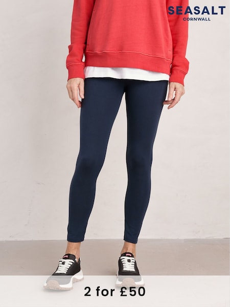 Seasalt Cornwall Blue Sea Dance Cotton Leggings (B96626) | £28
