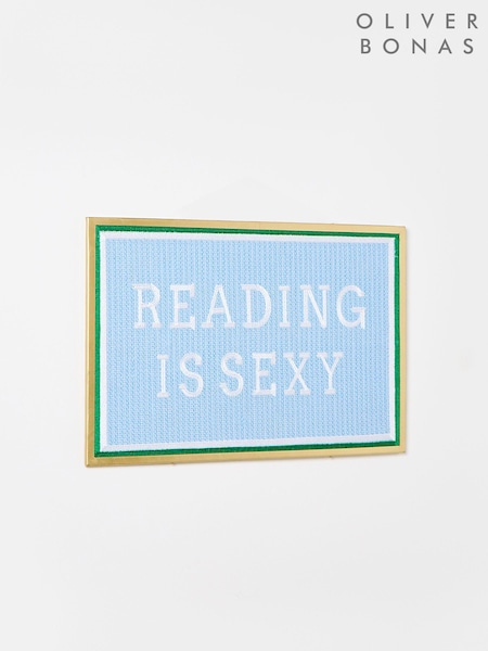 Oliver Bonas Multi Reading Is Sexy Needlepoint Framed Wall Art (B96970) | £55