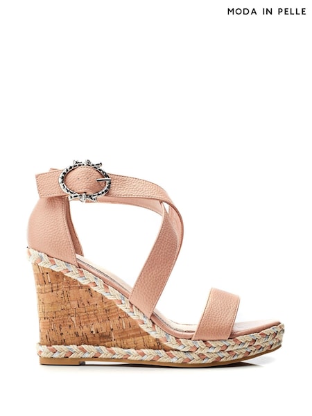 Moda In Pelle Natural Pursuit Cross-Over Strap Wedge Sandals (B97026) | £89
