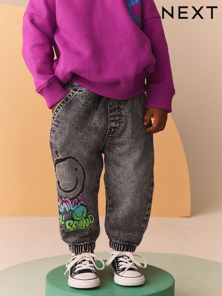 Black Denim 100% Cotton Graffiti Print Jeans (3mths-7yrs) (B97237) | £15 - £17