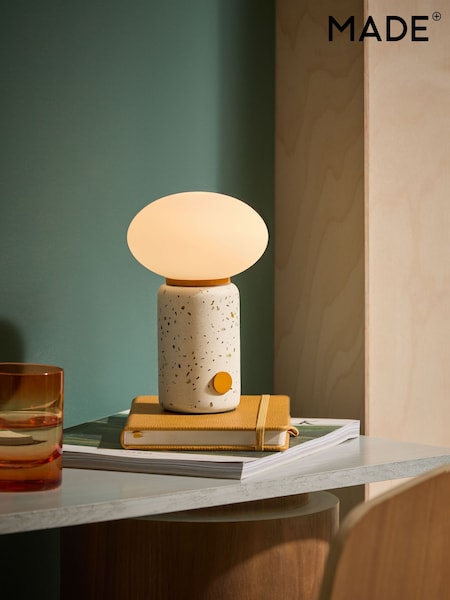MADE.COM Yellow Mirissa Terazzo USB Wireless Table Lamp (B97311) | £69