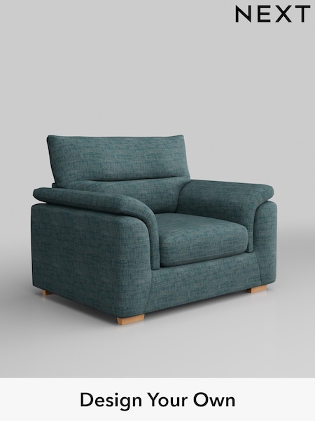 Boucle Weave Easy Clean/Dark Teal Green Hayden Highback (B97334) | £750