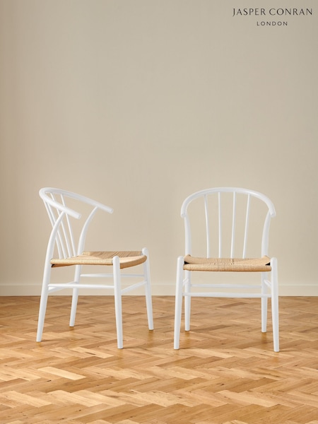 Jasper Conran London Set of 2 White Bray Dining Chairs (B97408) | £399