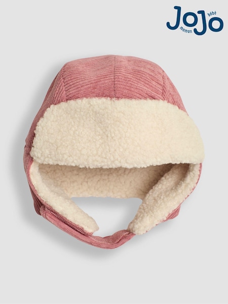 JoJo Maman Bébé Rose Pink Cosy Cord Hat (B97427) | £19.50