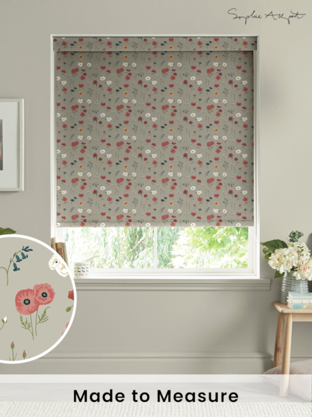 Sophie Allport Red Poppy Meadow Made to Measure Roller Blinds (B97609) | £58