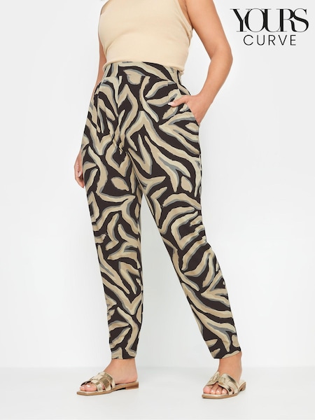 Yours Curve Black Double Pleated Harem Trousers (B97822) | £27