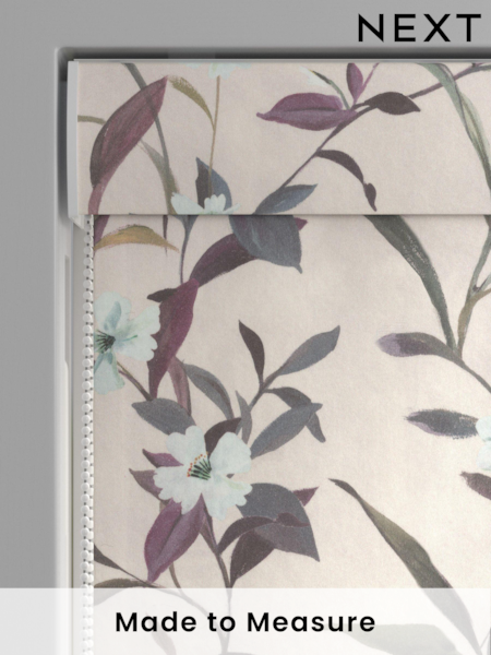Pink Lily Floral Made to Measure 100% Cotton Roman Blind (B97852) | £52