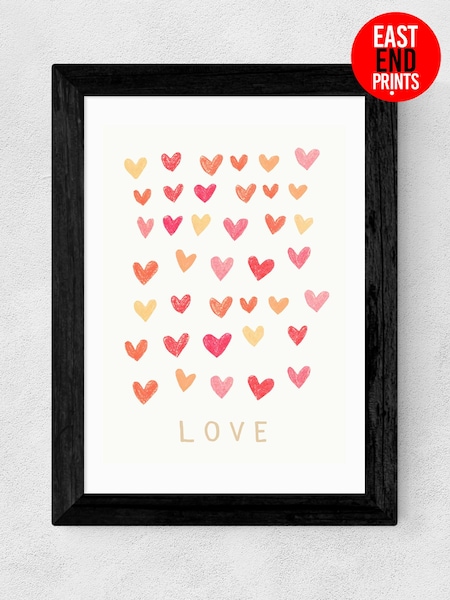 East End Prints Black Love Heart Framed Art Print (B97904) | £50 - £130