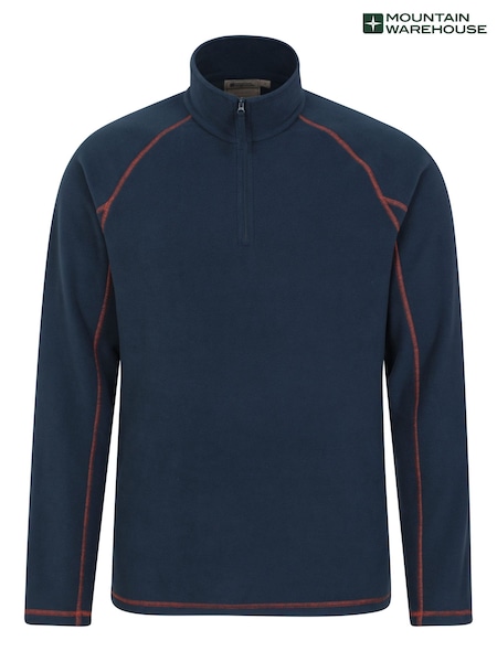 Mountain Warehouse Aqua Blue Mens Ashbourne II Half Zip Fleece (B98063) | £22