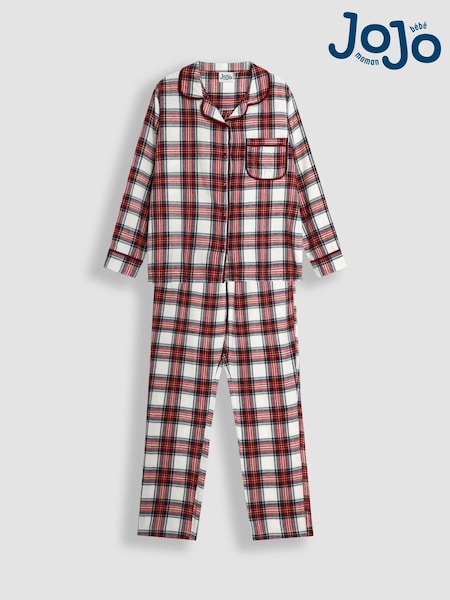 JoJo Maman Bébé Cream Mens Check Woven Pyjamas Set (B98269) | £39.50