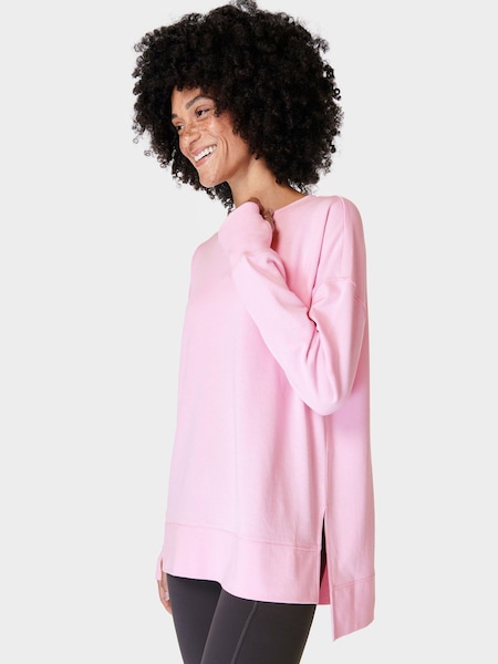 Sweaty Betty Chalk Pink After Class Longline Sweatshirt (B98303) | £50