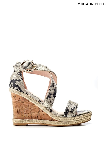 Moda In Pelle Crossover Strap Wedge Sandal (B98385) | £89