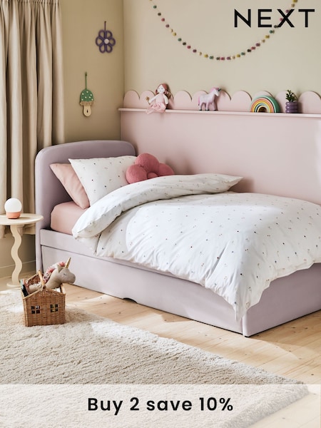 Opulent Velvet Lilac Purple Kids Matson Trundle Upholstered Bed (B98387) | £450