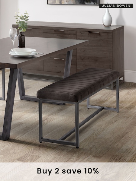 Julian Bowen Grey Brooklyn Upholstered Bench (B98545) | £160