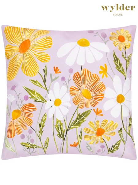 Wylder Lilac Peach Wildflowers Outdoor Cushion (B98741) | £15