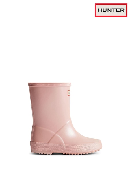 Hunter Kids Pink First Nebula Wellies (B98830) | £45