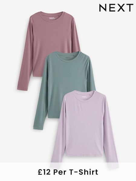 Multi TENCEL™ Long Sleeve Tops 3 Pack (B99183) | £36