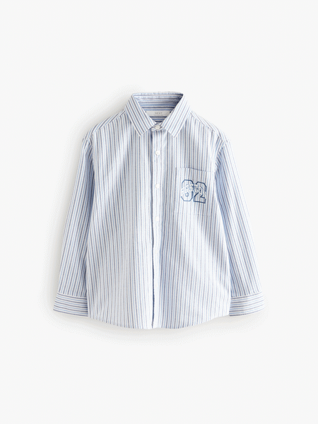 Blue Boston 100% Cotton Long Sleeve Stripe Shirt (3-16yrs) (B99508) | £15 - £20