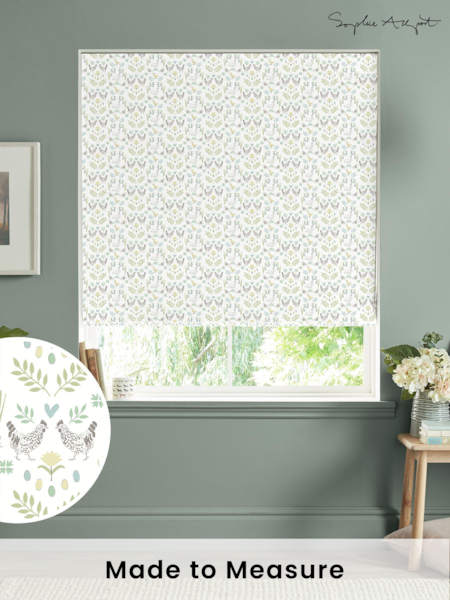Sophie Allport White Spring Chick Made to Measure 100% Cotton Roman Blinds (B99876) | £79
