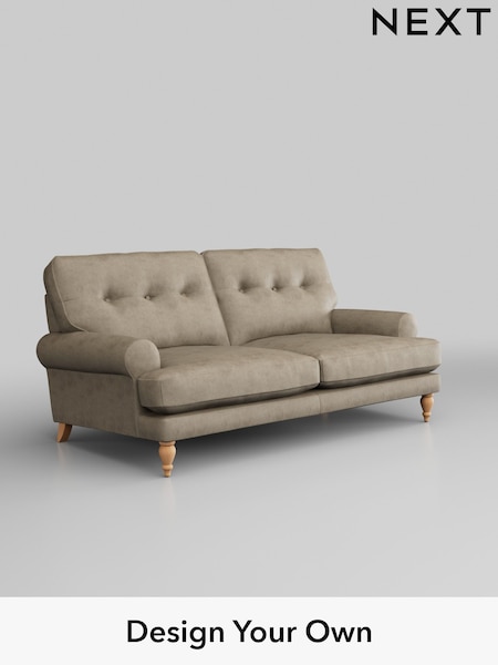 Monza Faux Leather Easy Clean/Mink Brown Erin Buttoned Back Deep Relaxed Sit (C00234) | £1,325