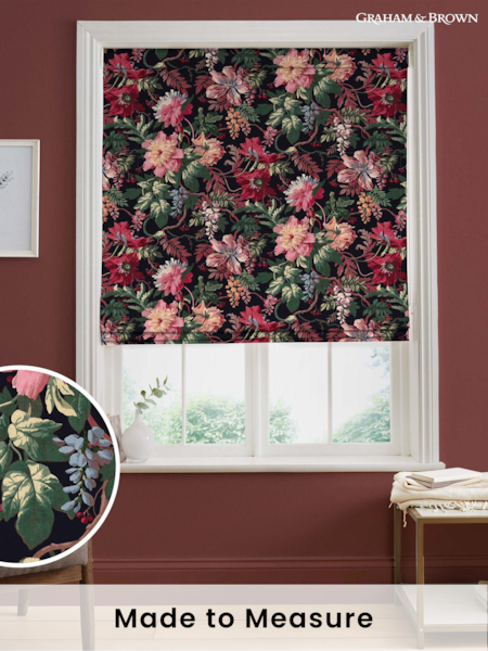 Graham & Brown Terrazzo Black Florenzia Made to Measure Roman 100% Cotton Blind (C00676) | £99
