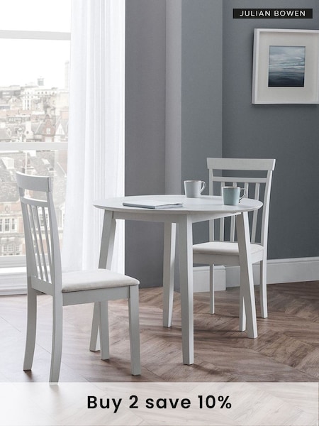 Julian Bowen Grey Coast Double Drop Leaf Round 4 Seater Dining Set (C01279) | £225