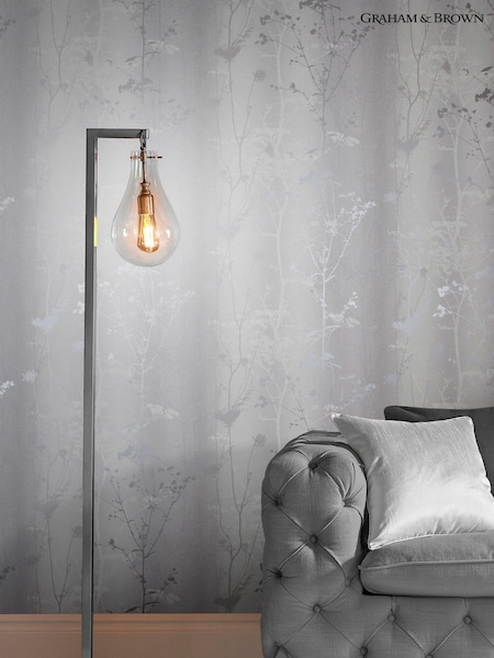 Graham & Brown Grey Wildflower Shadow 10M Wallpaper (C01390) | £65