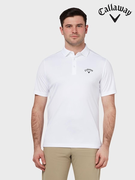 Callaway Apparel White Left Chest Logo Tournament Polo Shirt (C02299) | £30