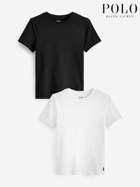 Polo Ralph Lauren White Crew Logo 100% Cotton T-Shirts 2 Pack (C02789) | £35