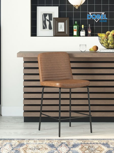 Dorel Home Camel Brown Europe Corey Faux Leather Counter Stool (C02838) | £95