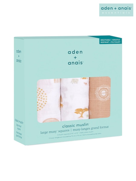 aden + anais Keep Rising 100% Cotton Muslin Squares 3 Pack (C03673) | £23