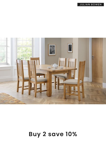 Julian Bowen Brown Astoria Extending 6 Seater Dining Table And Hereford Chairs Set (C03867) | £1,290