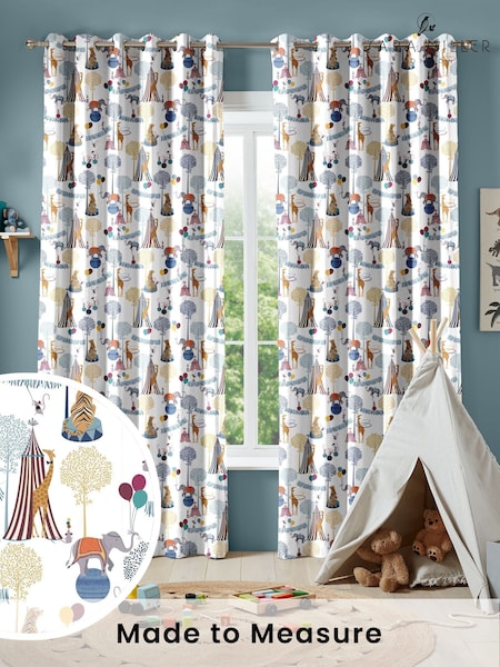 Sara Miller White Circus Made To Measure 100% Cotton Curtains (C04065) | £91